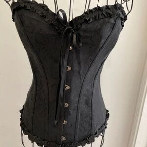 Black floral corset NWOT